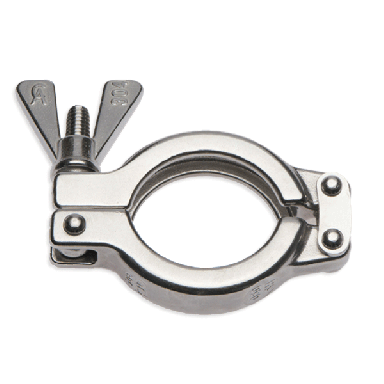 SH-Series 2-Pin Wingnut Clamp - 304L - 1" (25.4mm) Flange - 1/4" - 3/4" Nom